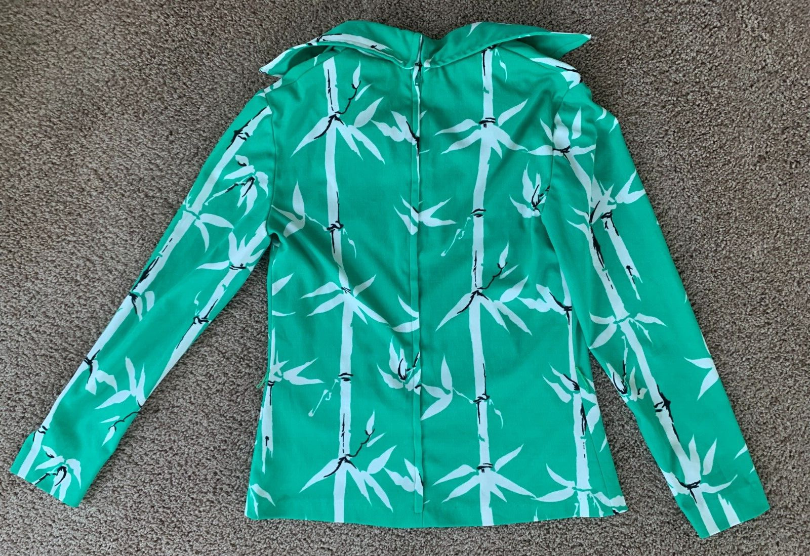 Vintage Marco Donati Green Floral Knit Top W/Belt Size 6/32″ Chest