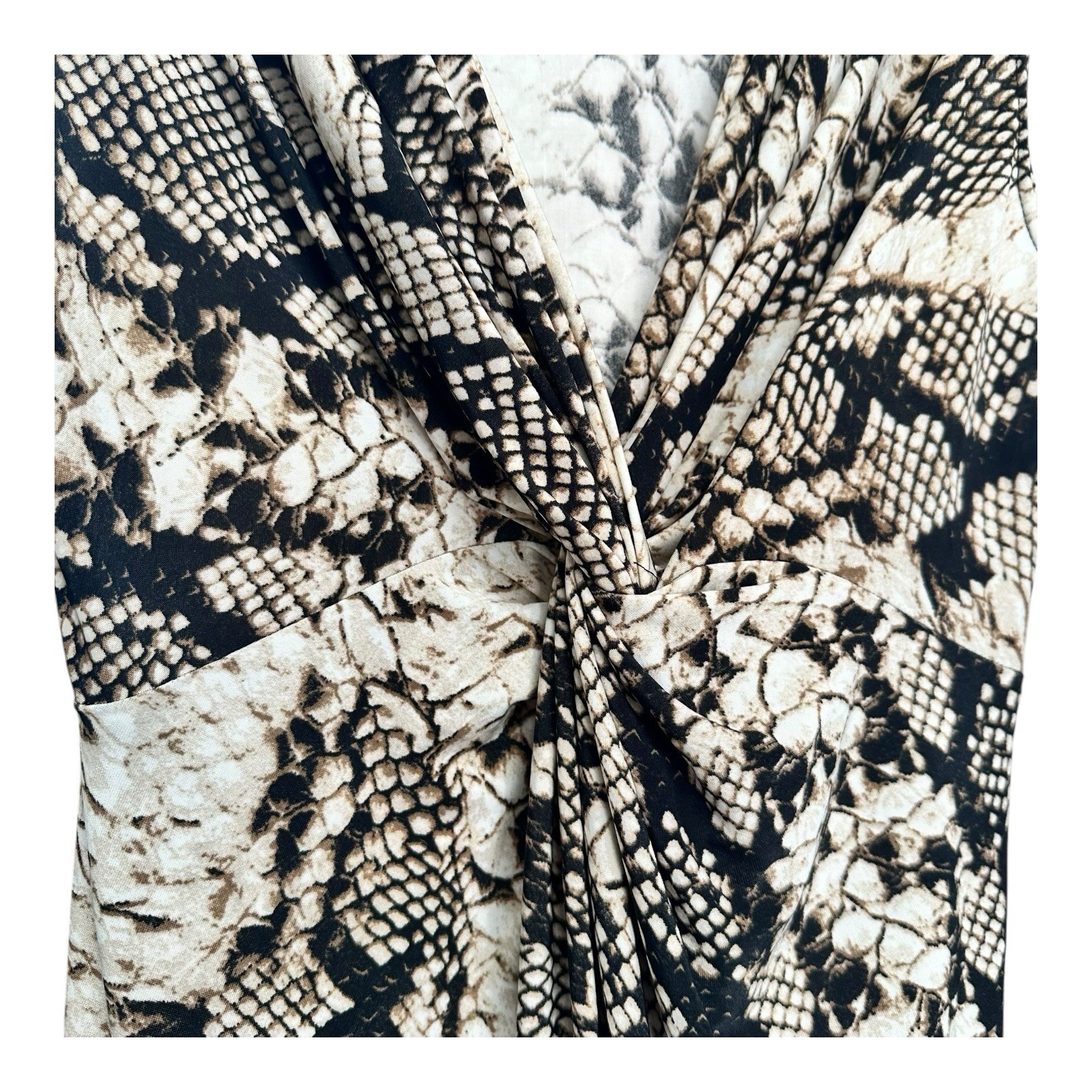 Vintage Y2K 90s L’Amadei Snakeskin Print Wrap Dress SM