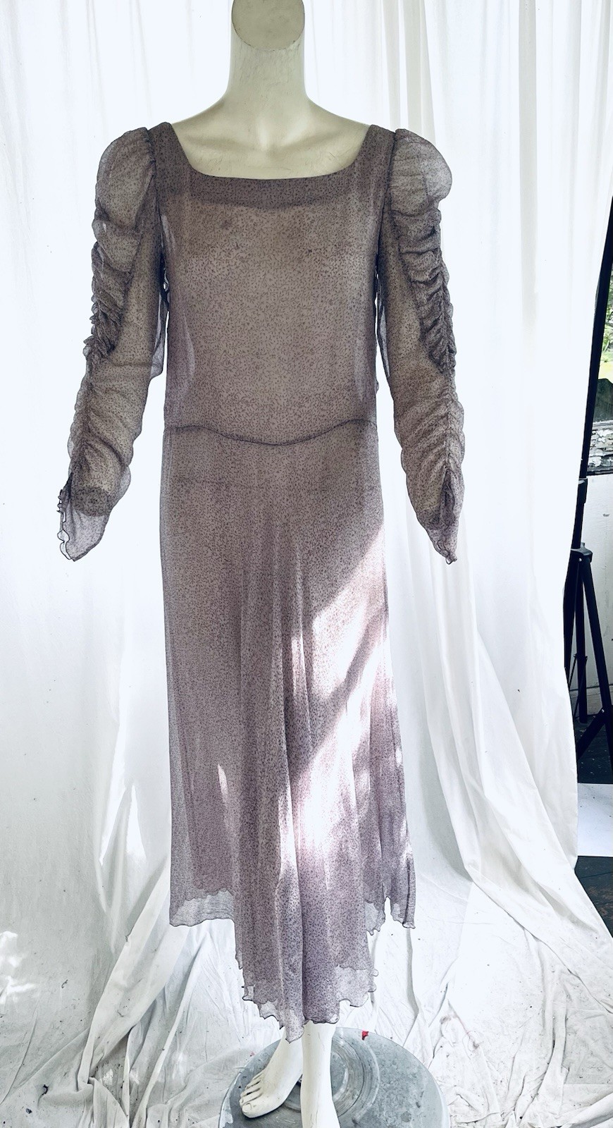 Vintage 1970s Anna Weatherley Whimsigoth Fairy Silk Chiffon Dress