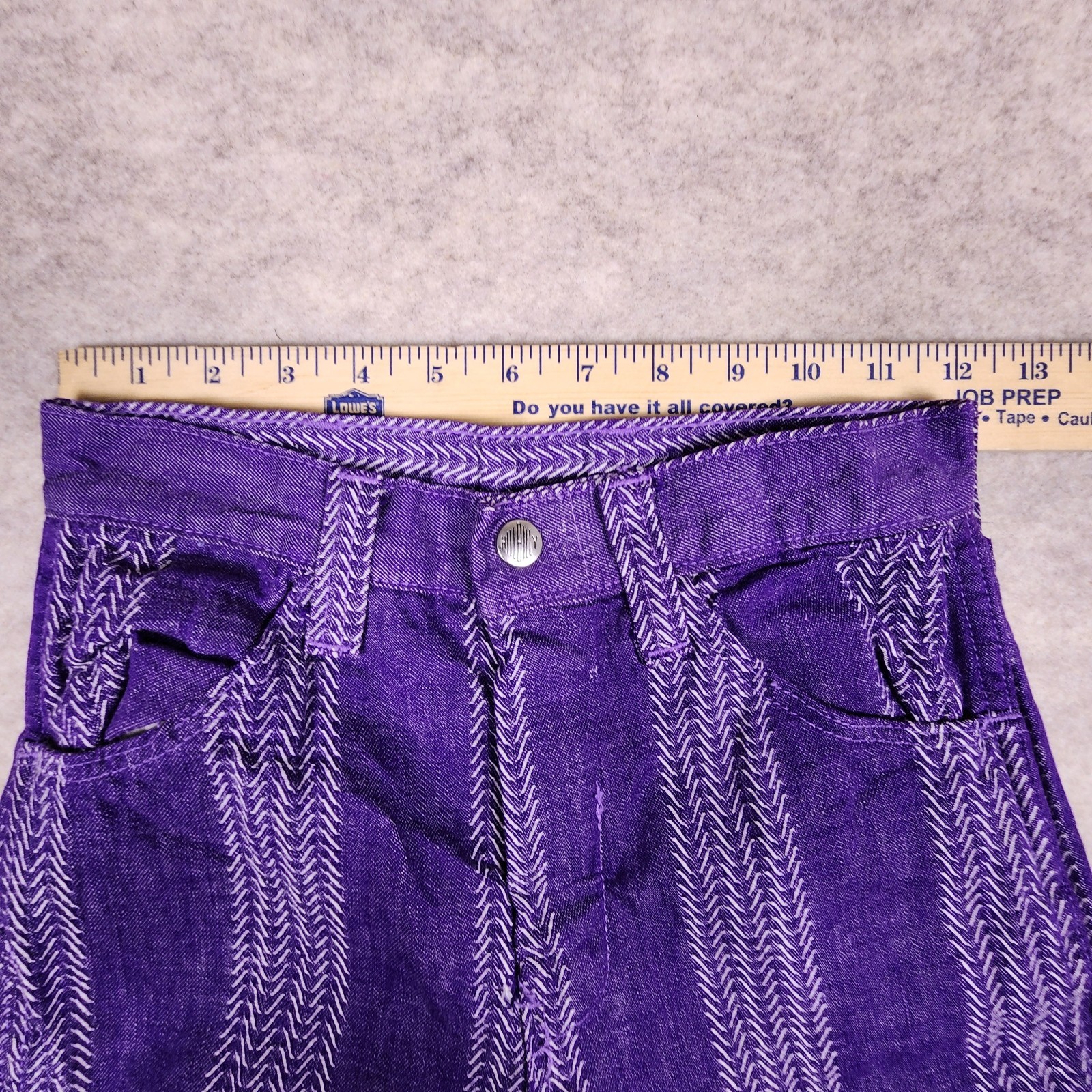 Vtg 70s Hillbilly Hippy Flare Bell Bottom Pants L Striped Size 24 Long