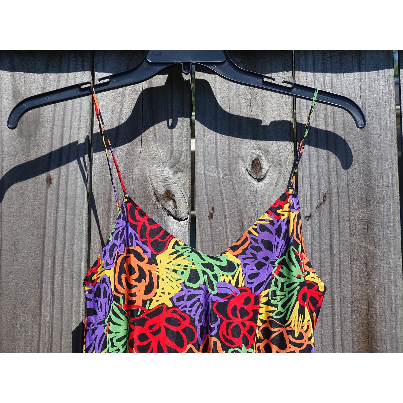 Vtg 80s/90s Papillon by Paula Carbone Floral Handkerchief Hem Slip Dress Medium