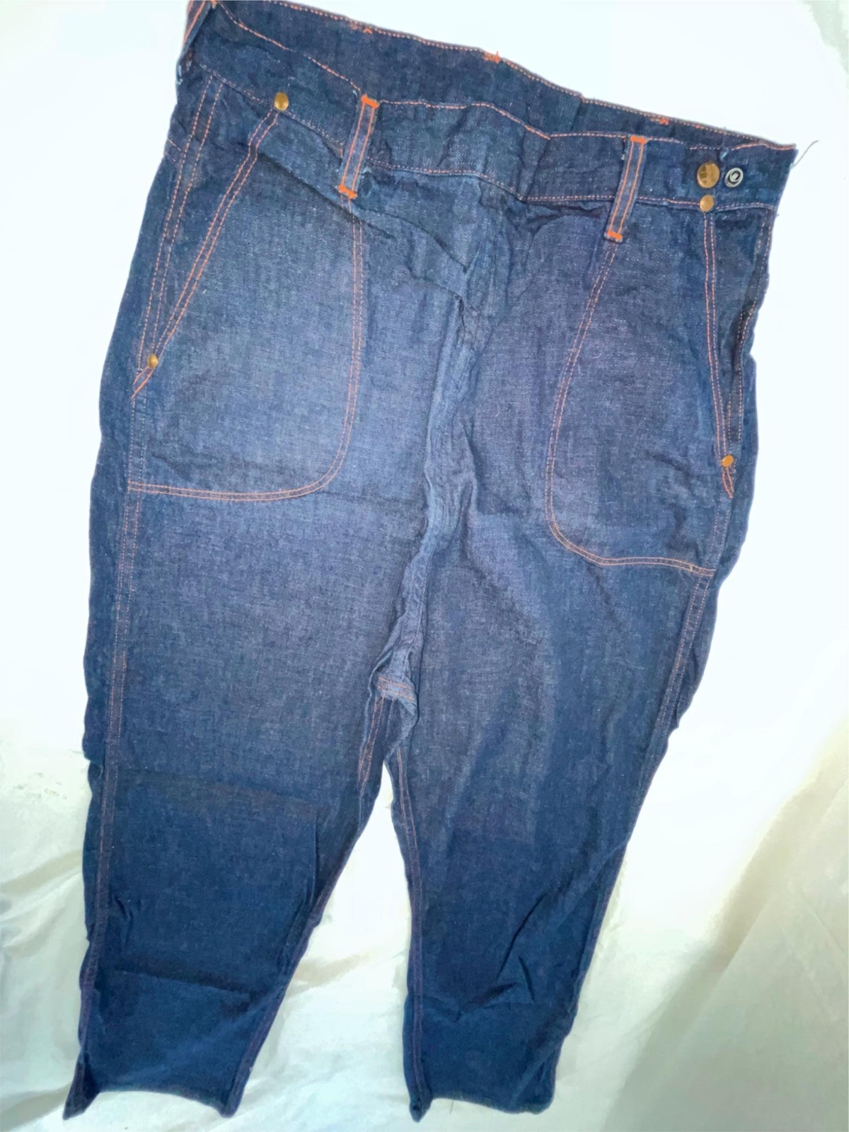 VTG 50S NEW WOMENS 30 X 30 JEANIES SANFORIZED DARK DENIM SIDE ZIP JEANS PANTS