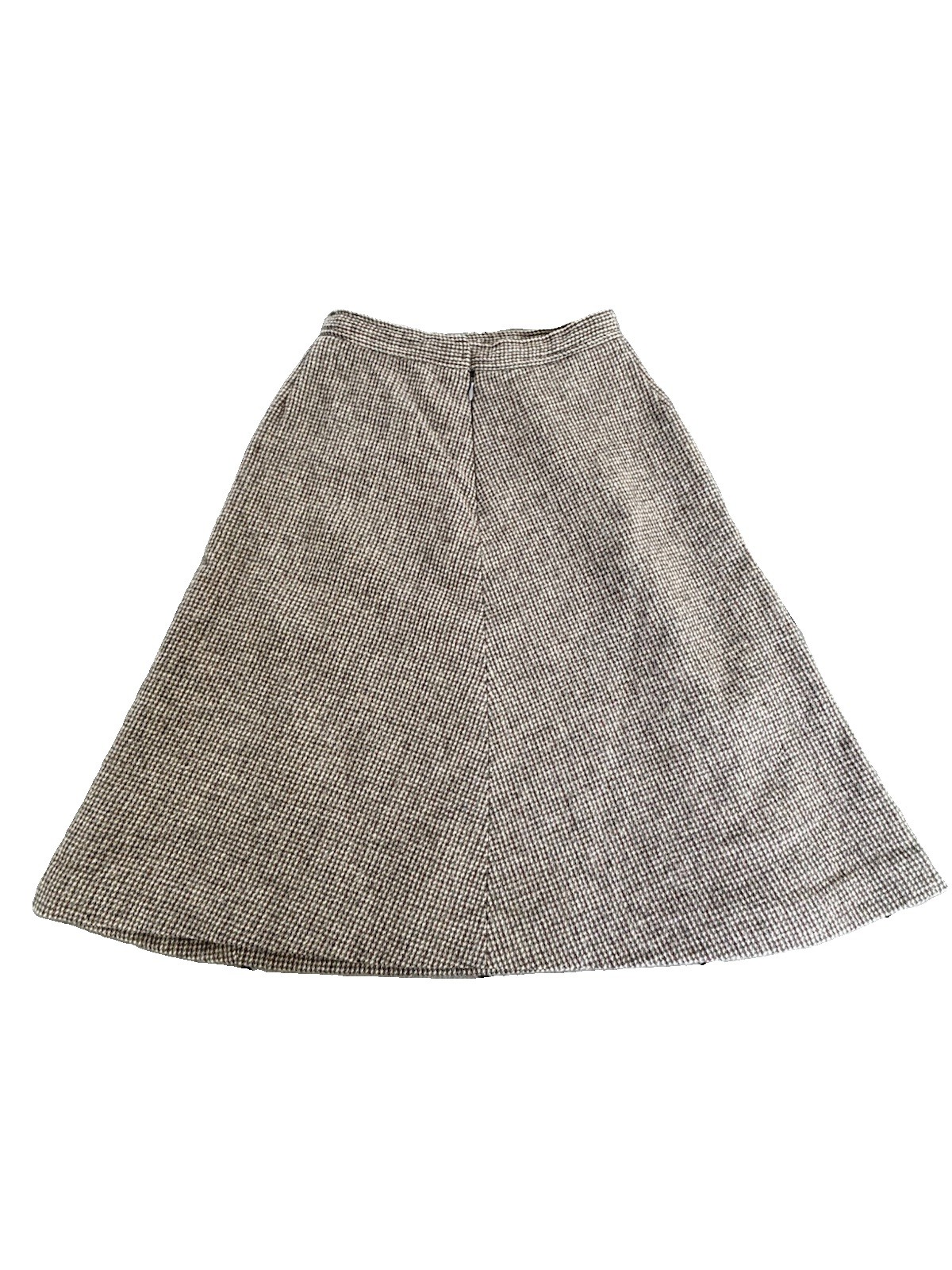 Vintage 70s Austin Hill 100% Wool Skirt Preppy Academia Brown Tweed A-Line