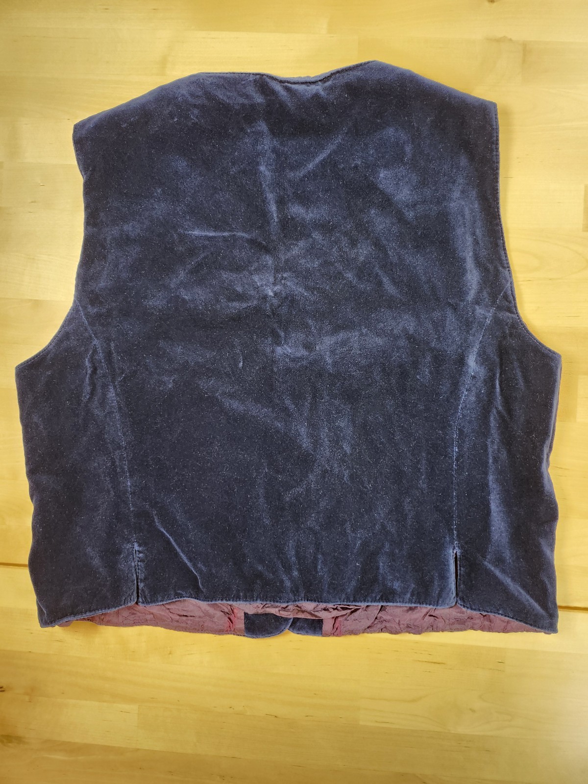 Vtg 80s Midnight Blue Velvet Buttoned Vest John Meyer Sz Medium