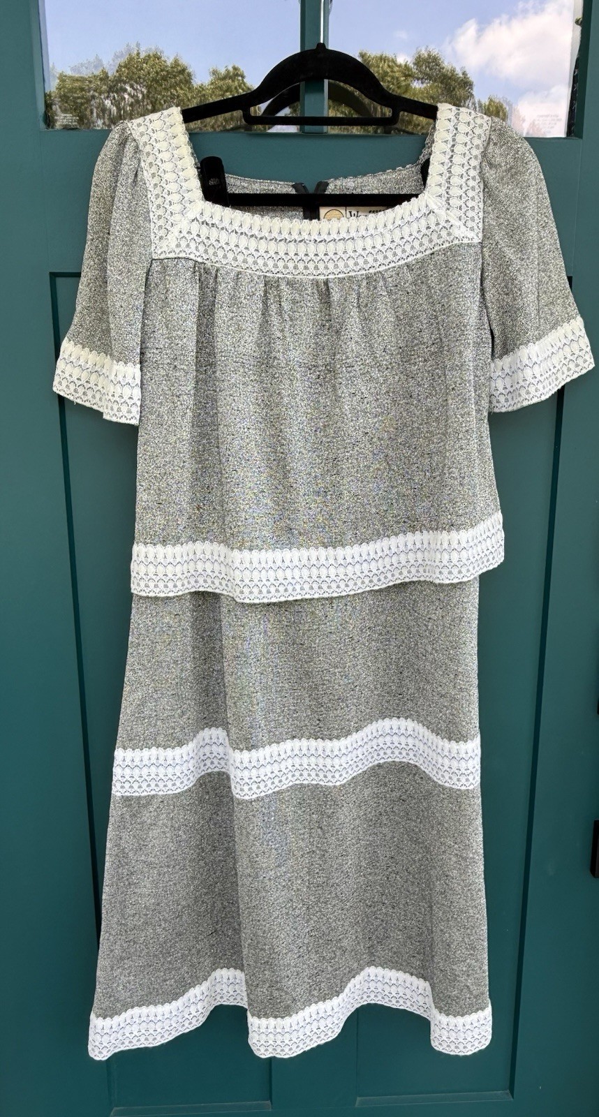 Rare Vintage 70s WENJILLI Crop Top and Maxi Skirt 70s Metallic Lurex Knit Set