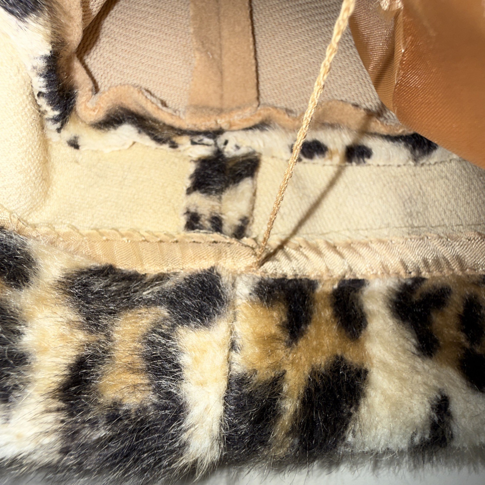 Vintage Camel Cape Faux Cheetah Fur Collar Double Breasted 70s USA Union Made