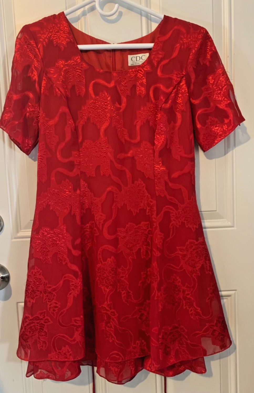 CDC Caren Desiree Company DRESS, Size 8, Vintage 1990’s Satin Finish