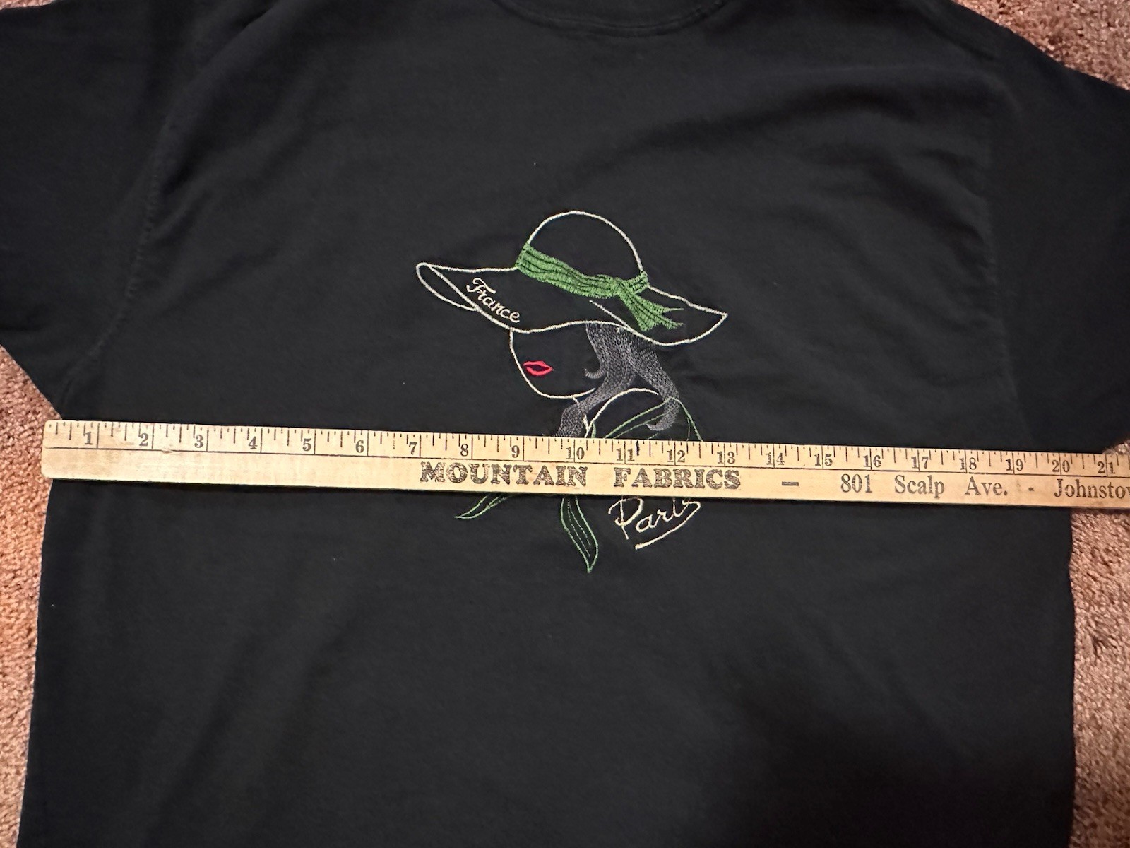 Vintage Paris France Tee, Late 90’s, Embroidered, Women’s, Size Large