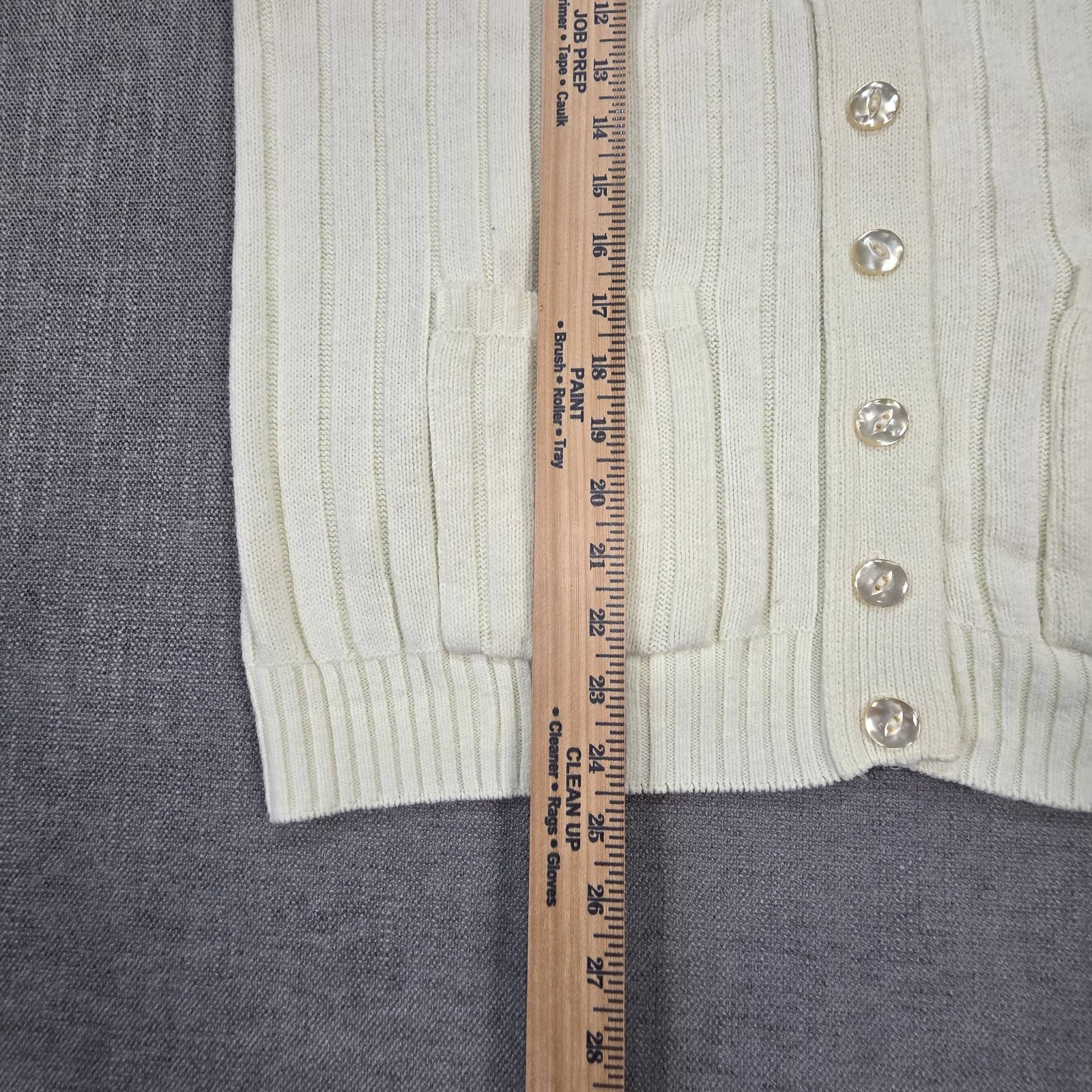 Vintage Cream Cable Knit Button-up Sweater Vest 70s/80s Grandpacore Preppy Large
