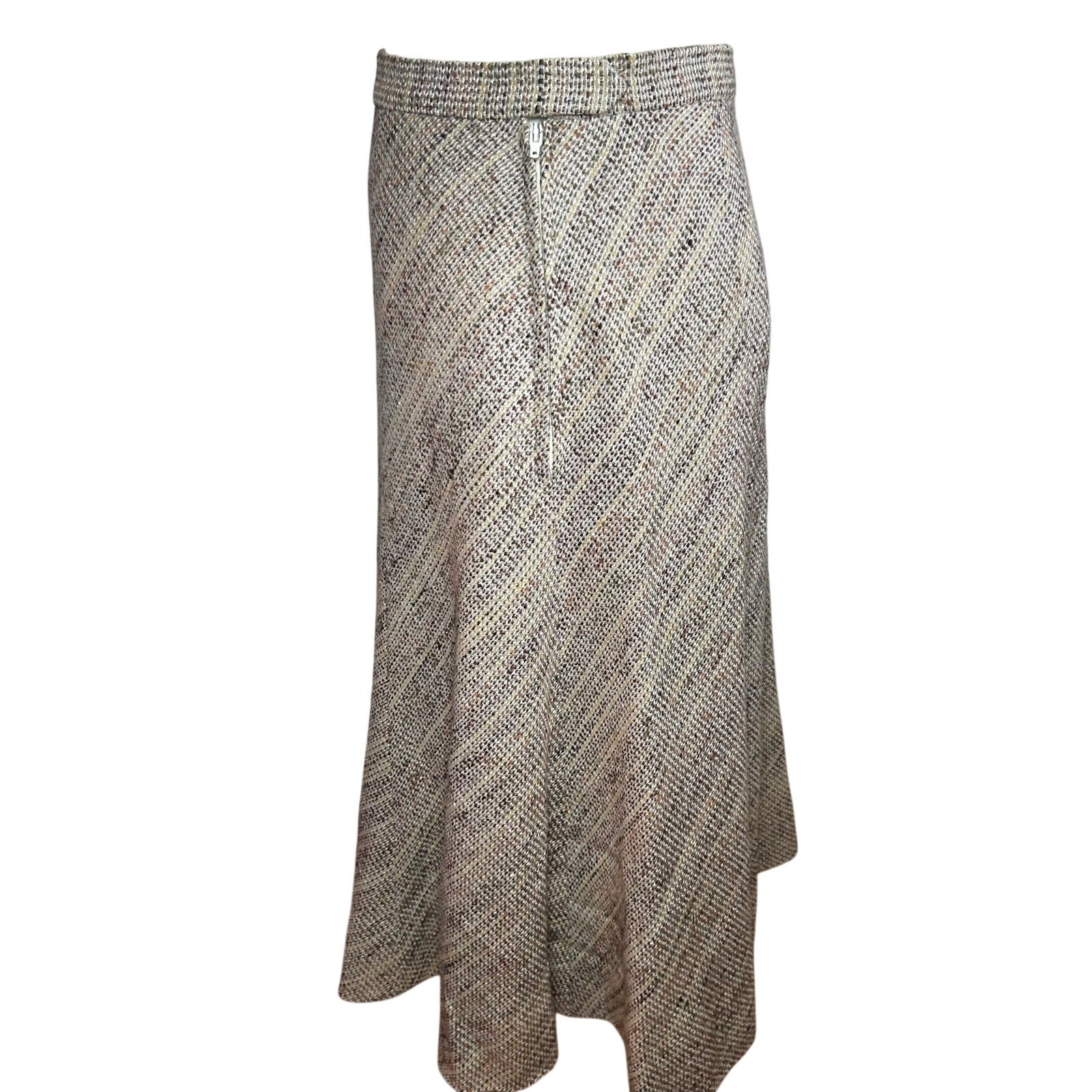VTG 60s Bespoke S Wool Midi Skirt Retro Mod Dark Academia Twee Preppy Minimalist