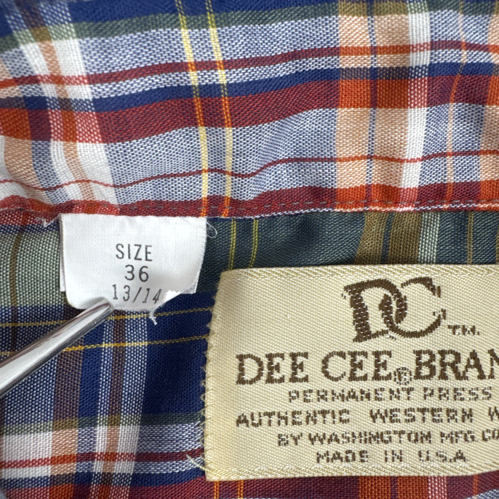 VTG 70s Dee Cee Western Shirt Women’s 36 14 Pearl Snap Sawtooth Rockabilly