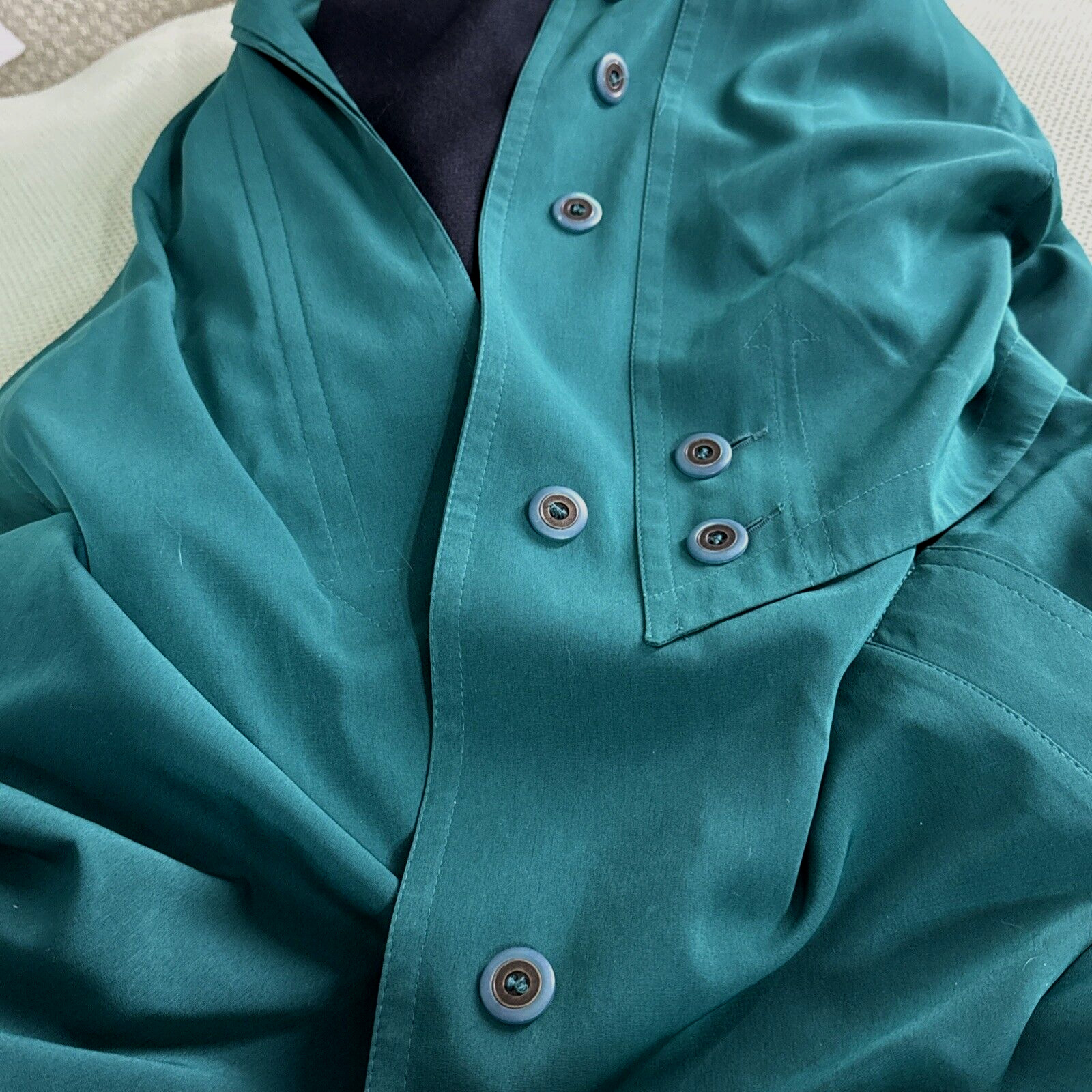 Vintage Misty Harbor Rare Made In Russia Trench Coat Woman Sz 14 Full Zip Liner