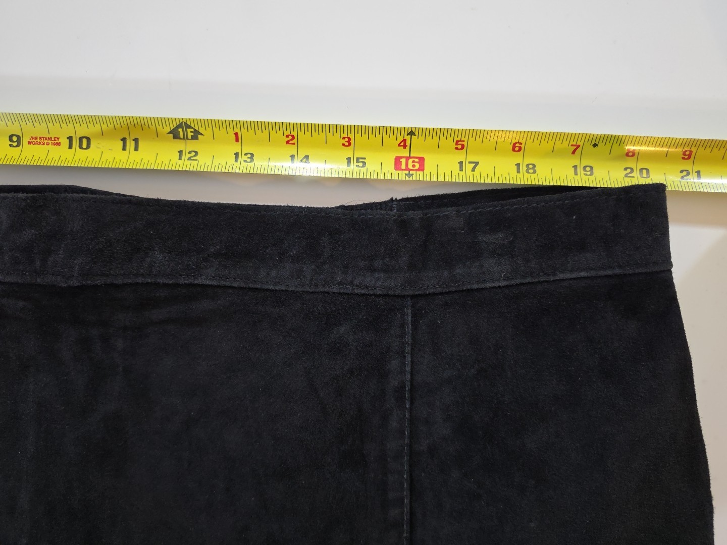 VTG Desperado Black Suede Leather Pencil Skirt Sz 26 Western Boho Cowgirl 80s 90