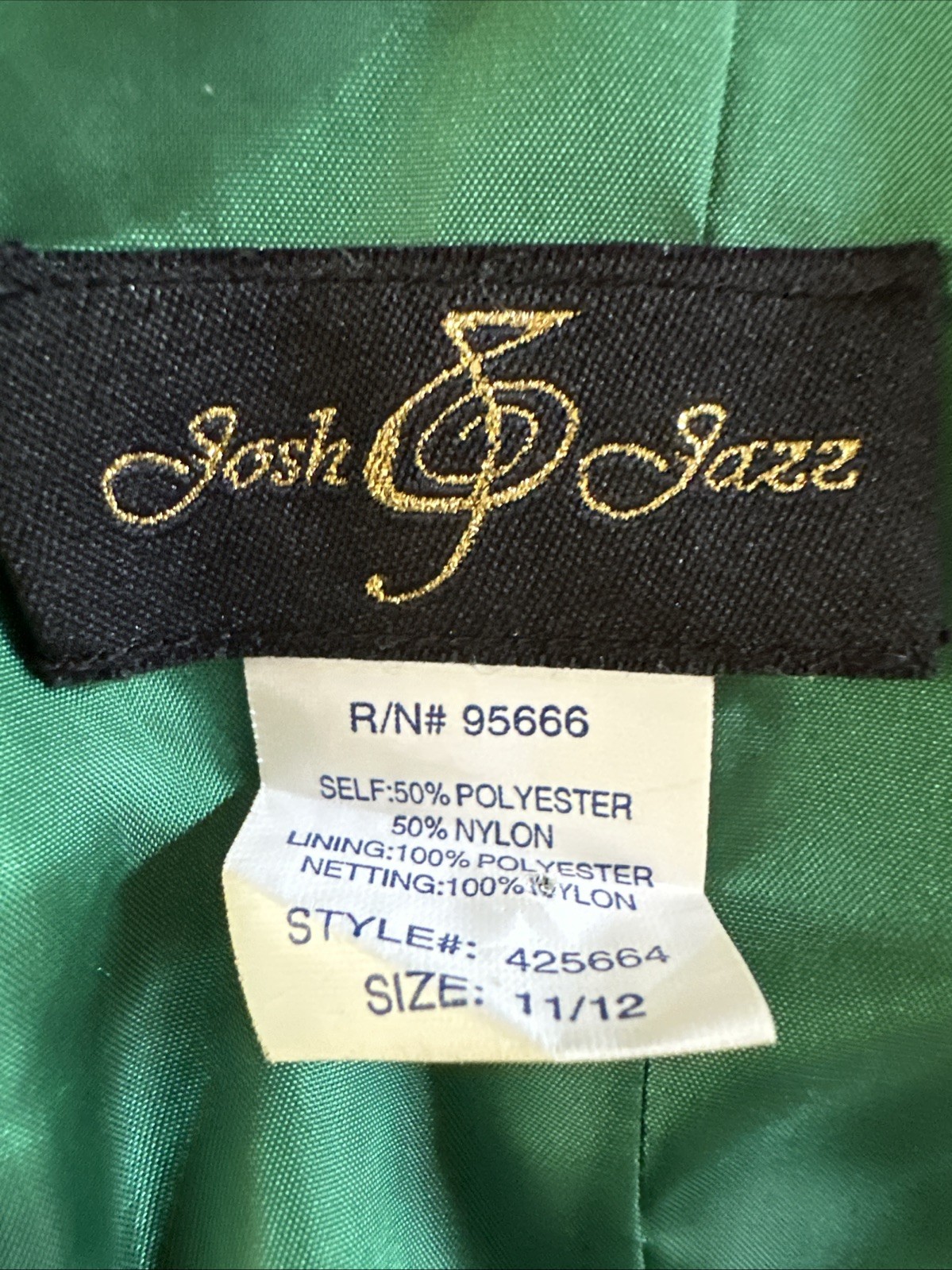 VtgJosh & Jazz Dress Sz 11/12 Green Tiered 1920’s Cocktail Regal Royal Gatsby