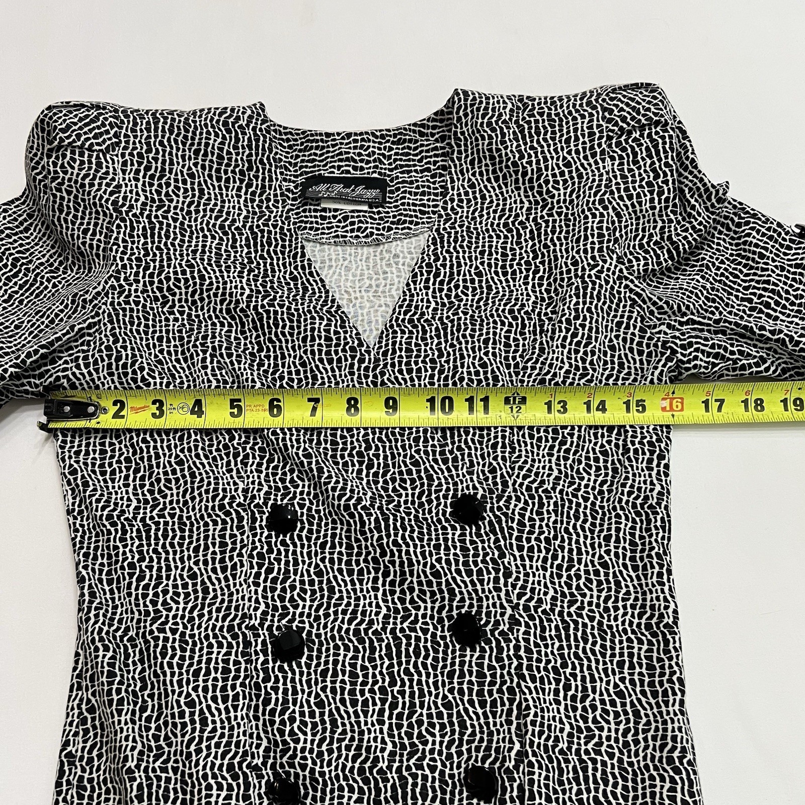 Vintage 80s All That Jazz Drop Waist Ruffle Mini Dress Strong Shoulder New Wave