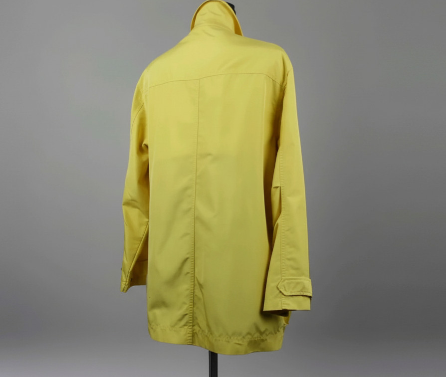 Vintage KRIZIA JEANS Woman Overcoat 2/4 Purely 80 Rubberized Yellow Microfiber40