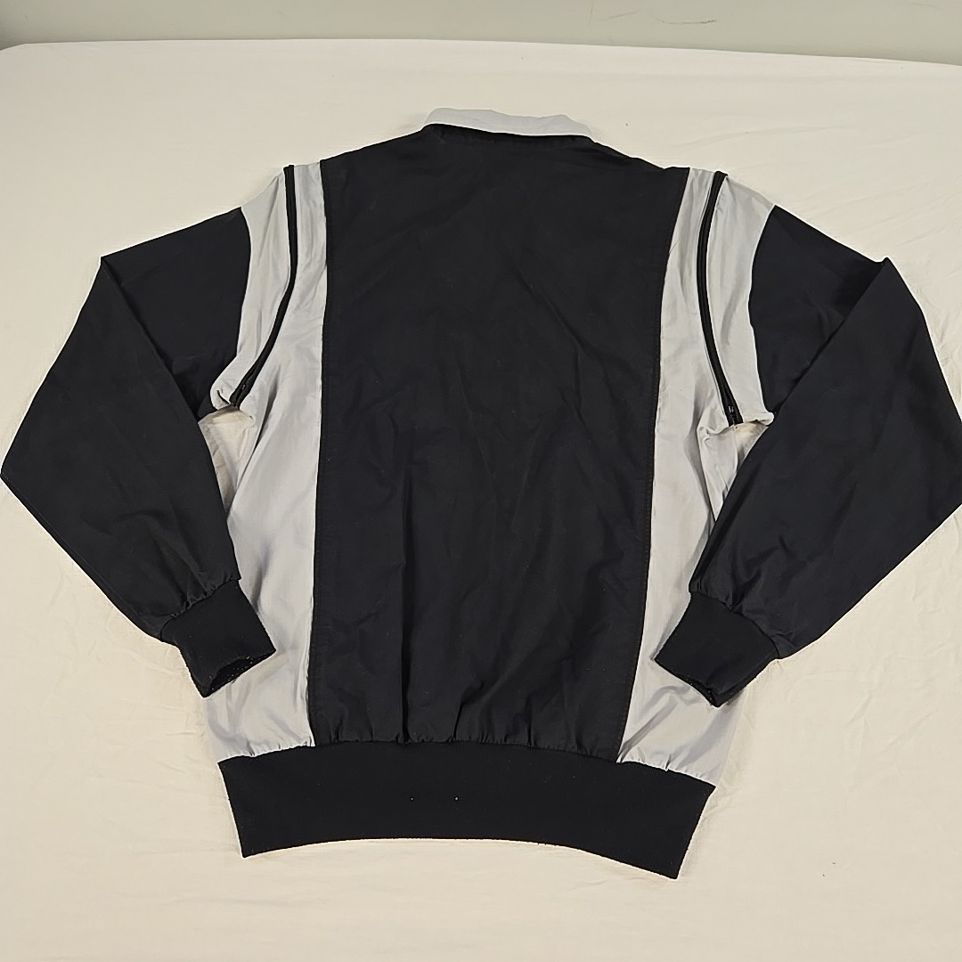 Vintage Sergio Valente 80’s Zipper Sleeve Shirt Size Medium Black Gray