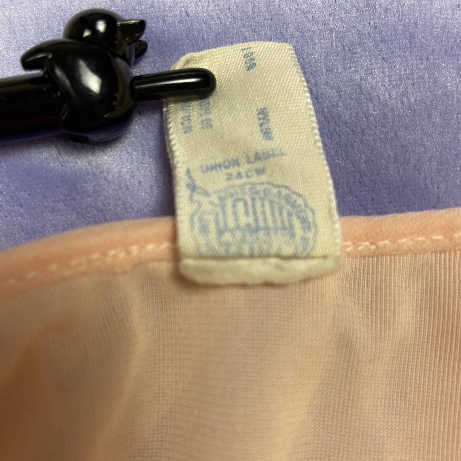 Leonora Slip Dress Nightgown Peach Pink Sheer Size Small 50s 60s Vintage Pin Up