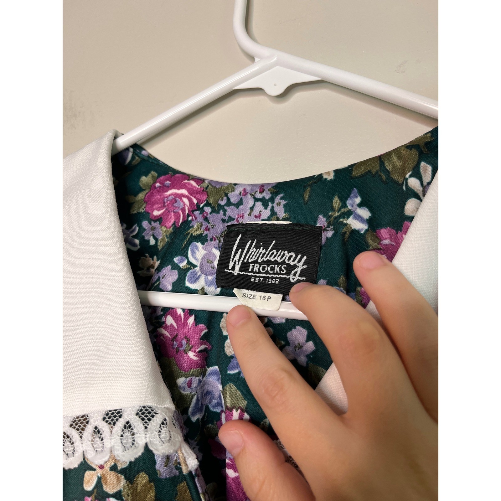 1990s Whirlaway Frocks Cottage Floral Coquette Lace Sailor Granny Volup Dress XL
