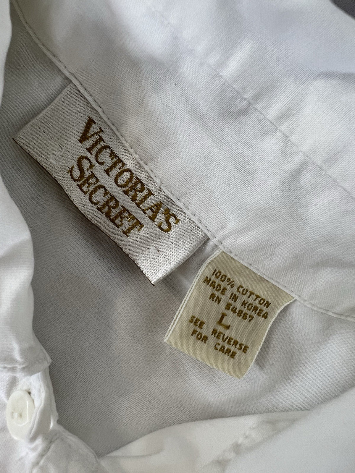 VTG VICTORIA’S SECRET GOLD LABEL Cotton Slits Sz Large Sides Nightgown Y2K