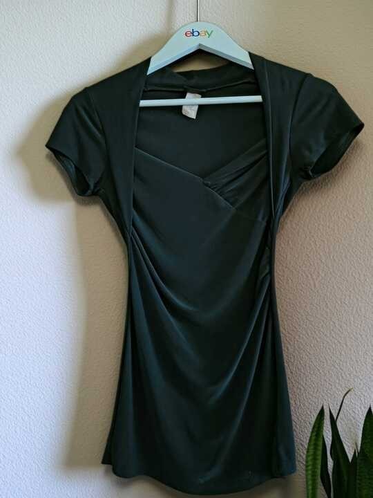 Vintage 1990s Vanity Black Draped Ruched Top Small RN 115594 Style#E2442