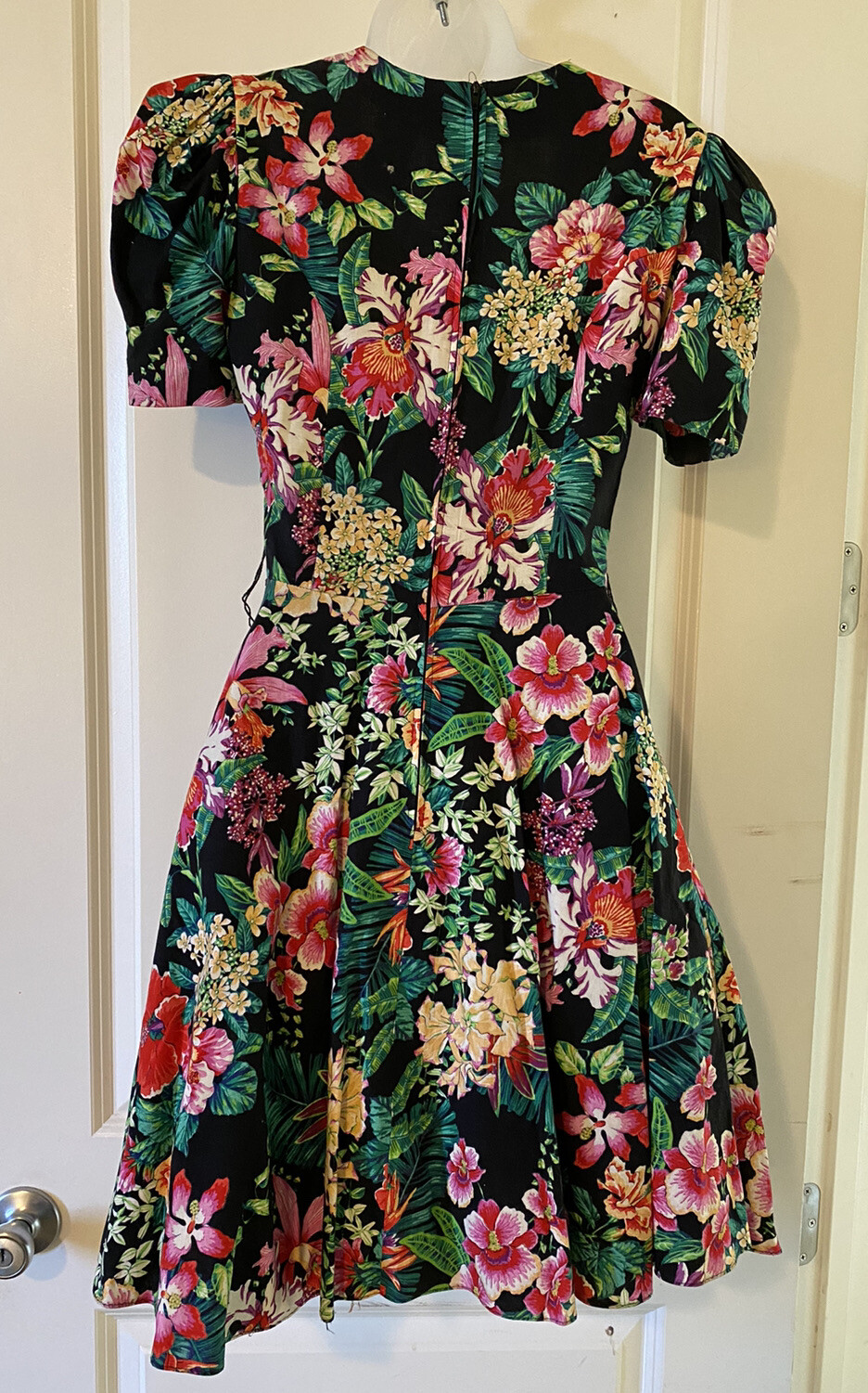Mademoiselle Vintage Floral Tropical Rockabilly Tulle Made in USA Small 5