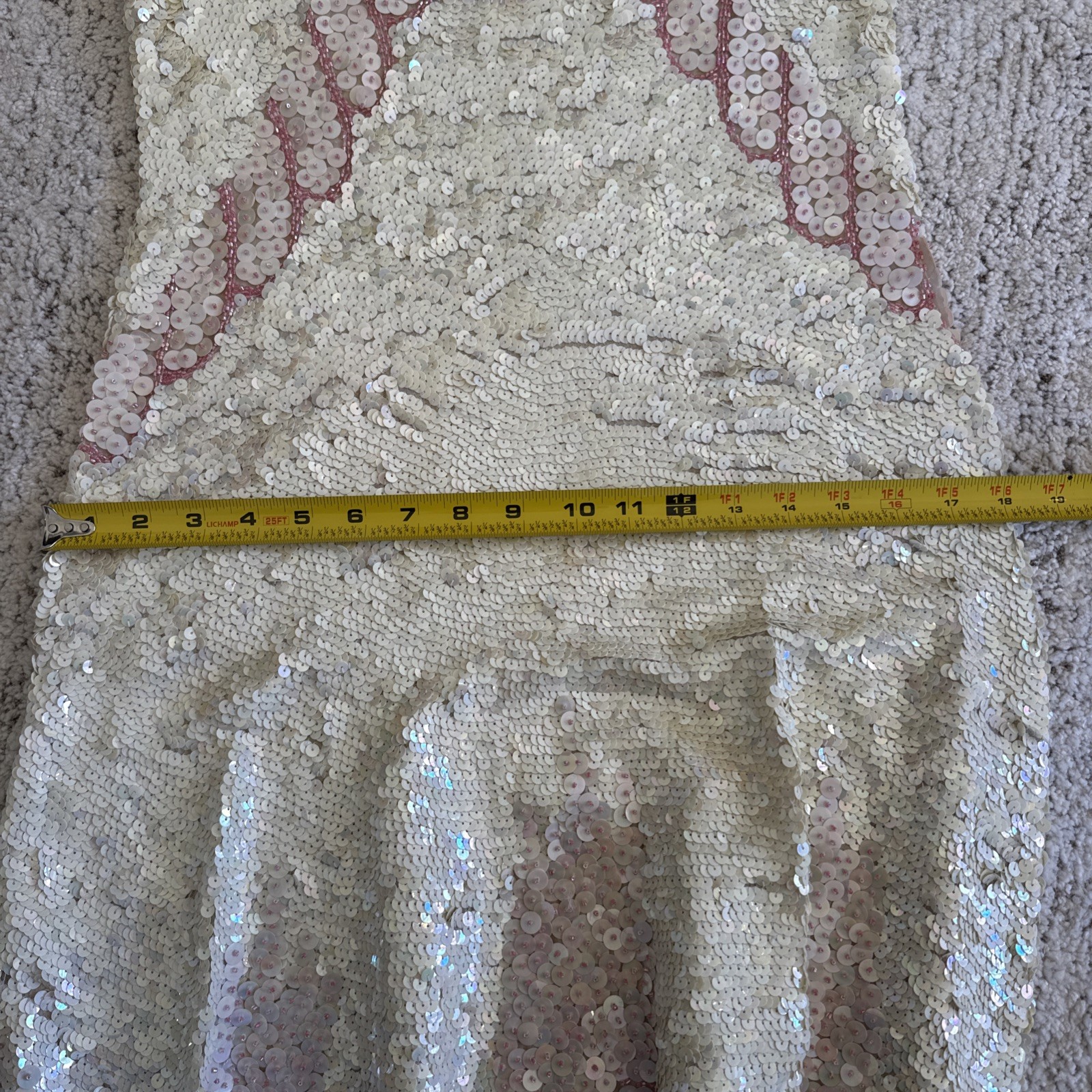 Vintage 80s Jenny Lewis London 100% Silk Sequin Dress Art Deco Handkerchief Hem