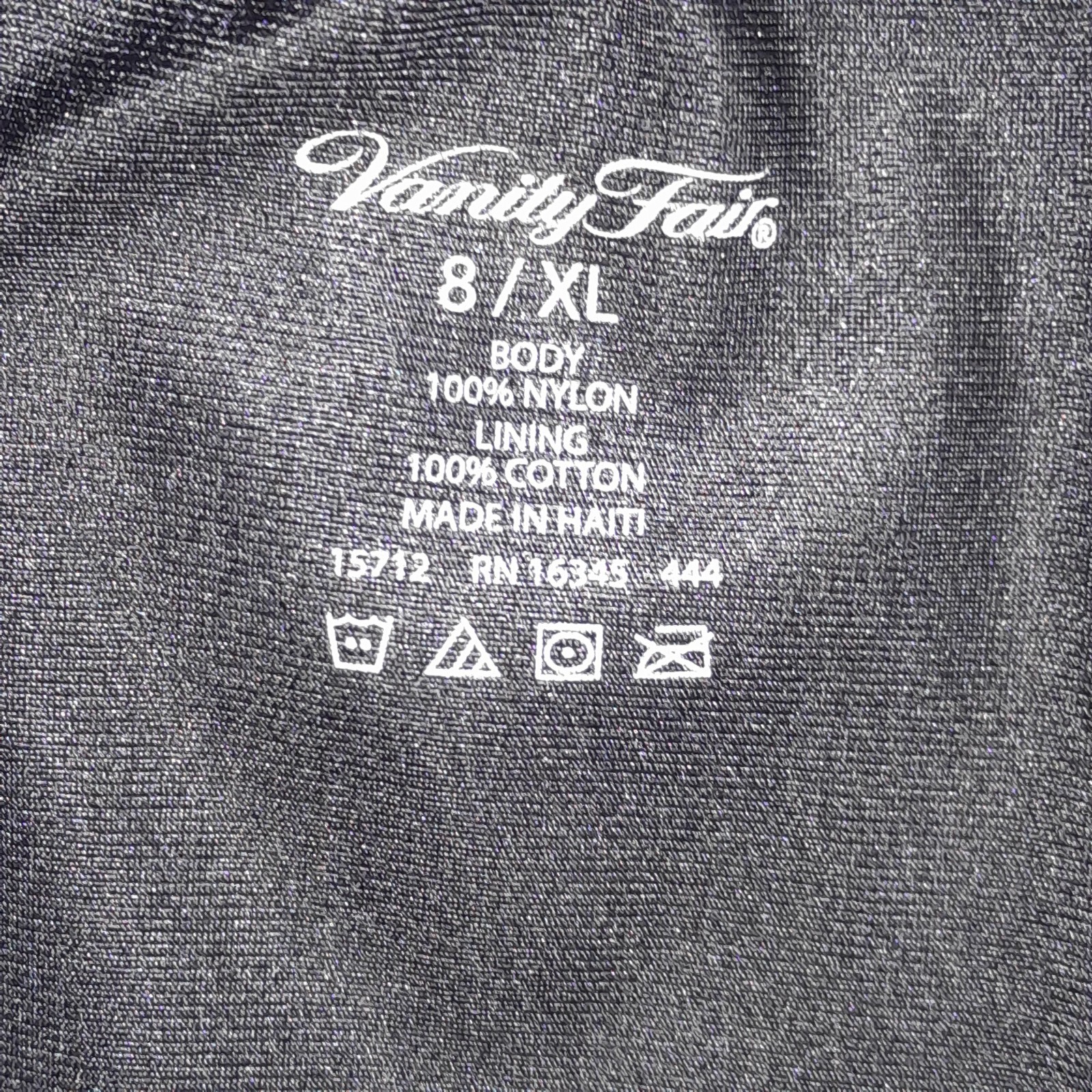 Vanity Fair Brief Panty Size 8 XL Black Sissy High Rise Panties Retired Vtg