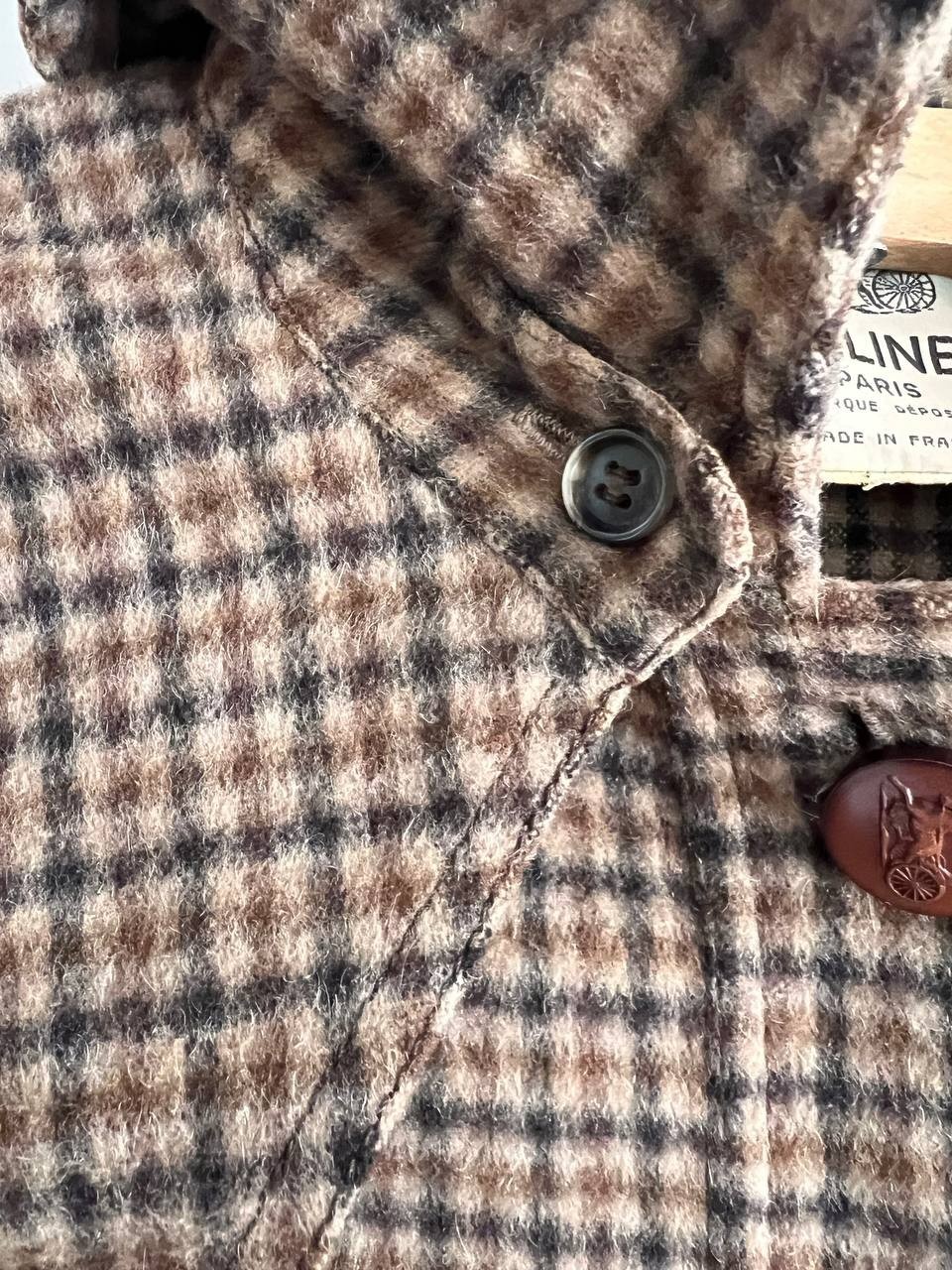 celine vintage wool coat houndstooth sherlock holmes