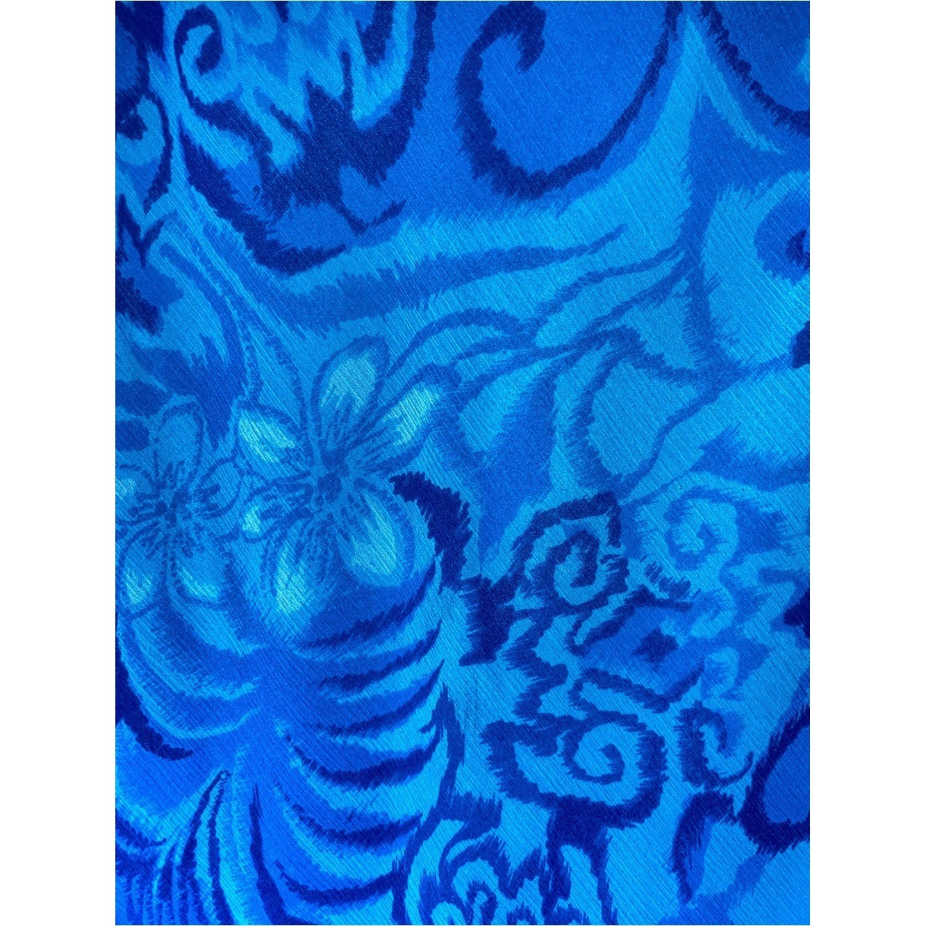 Vintage Studio I Blue Floral Abstract Maxi Dress Sleeveless Chiffon Overlay L