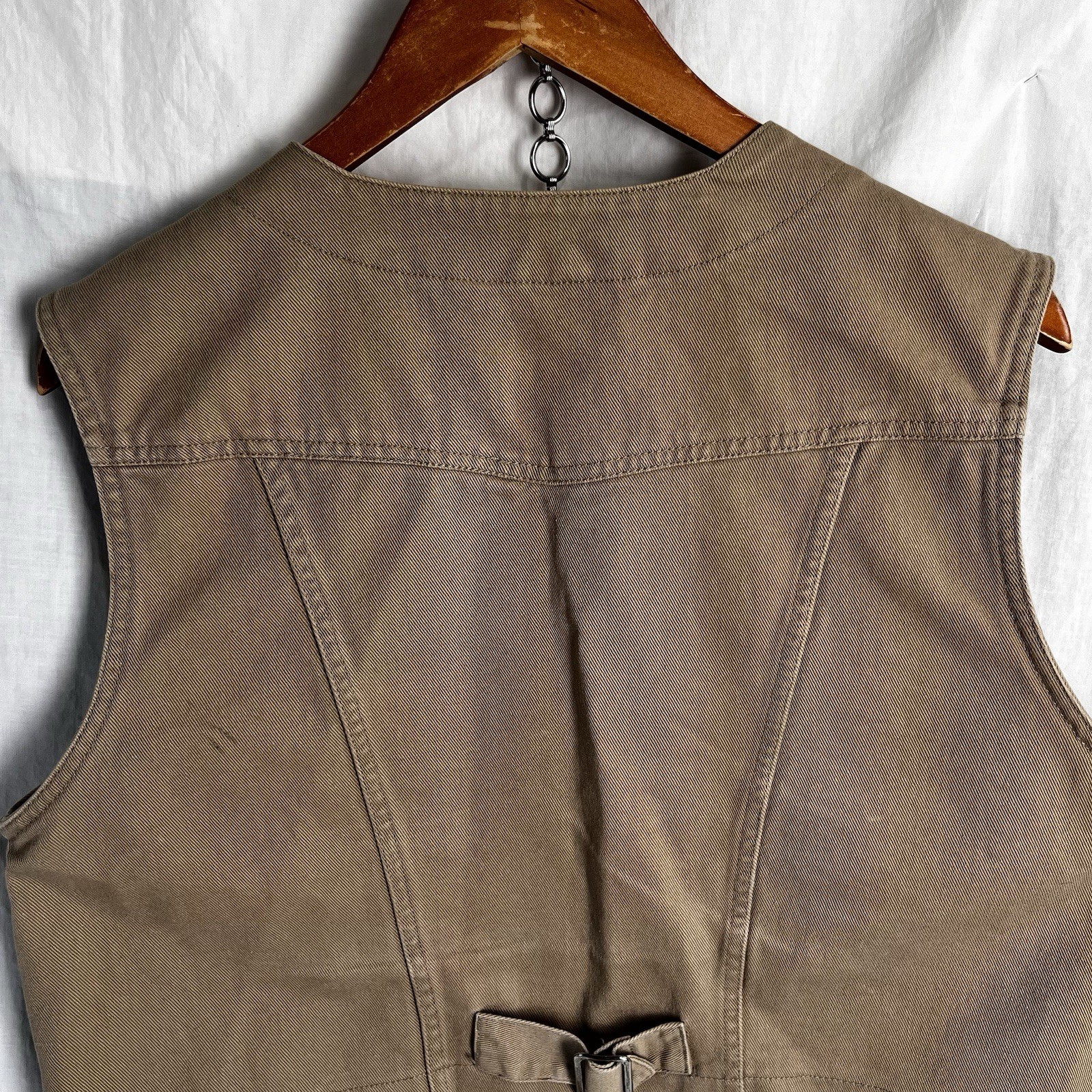 Vintage Western Denim Waistcoat Jean Vest Womens L Large Cowgirl Clifford Wills