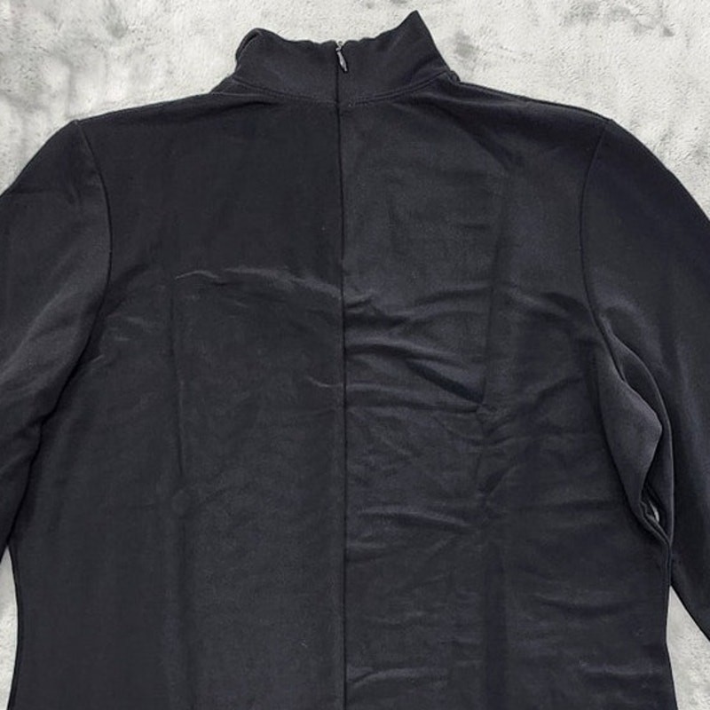 Vintage Pendleton Studio Top Womens M Black Mock Neck Long Sleeve Stretch Nylon