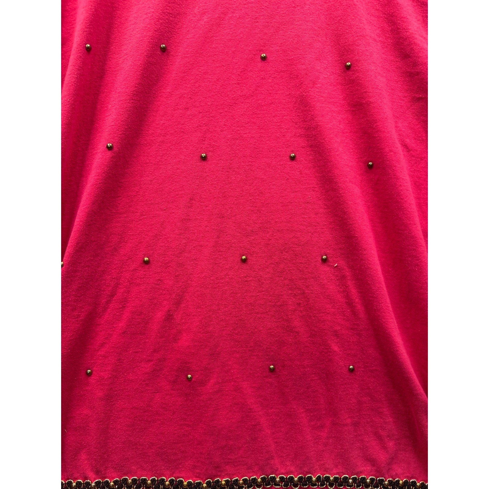Fast Fashion of California Vintage Hot Pink Studded Charm Embellished Tee OS