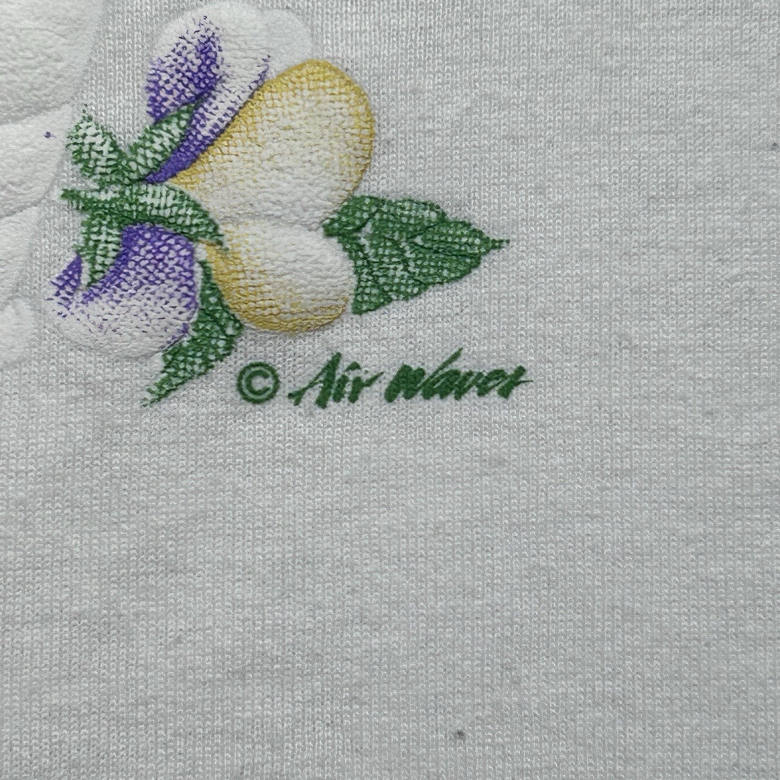 Vintage Women’s Flower Bouquet T Shirt Sz XL Air Waves Made In USA Gardening Tee