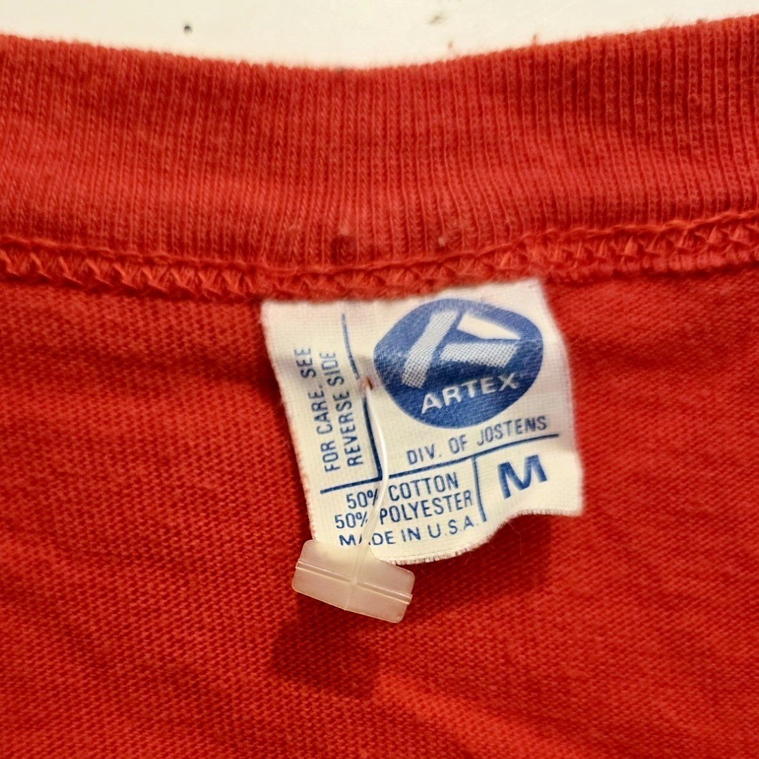 Vintage Disney University Artex Jersey Shirt Red Striped Sleeve V-Neck Medium