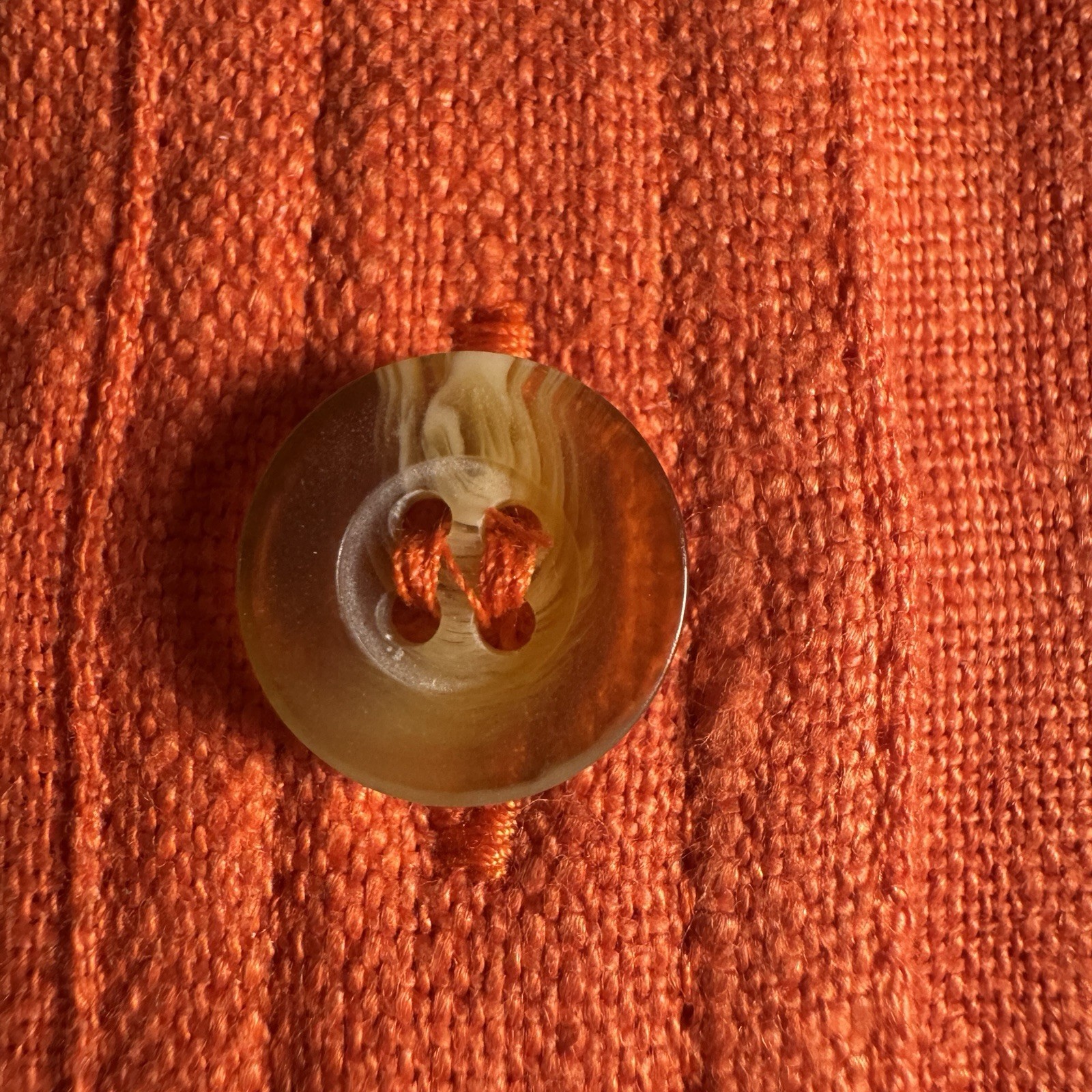 NWT Vintage Harve Benard Linen Skirt 8 Orange Button Front A-Line Ukraine