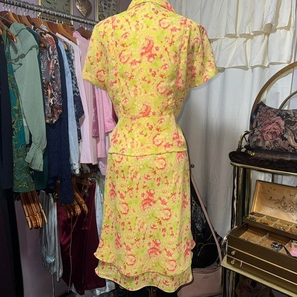 Vintage Green Floral Two Piece Set