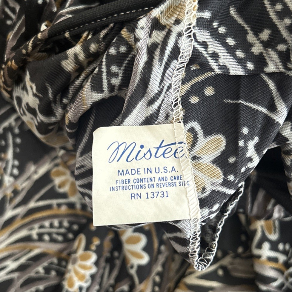 Vintage Mistee Floral Keyhole Neckline Loose Fit Kaftan Dress MuuMuu SMALL 70’s