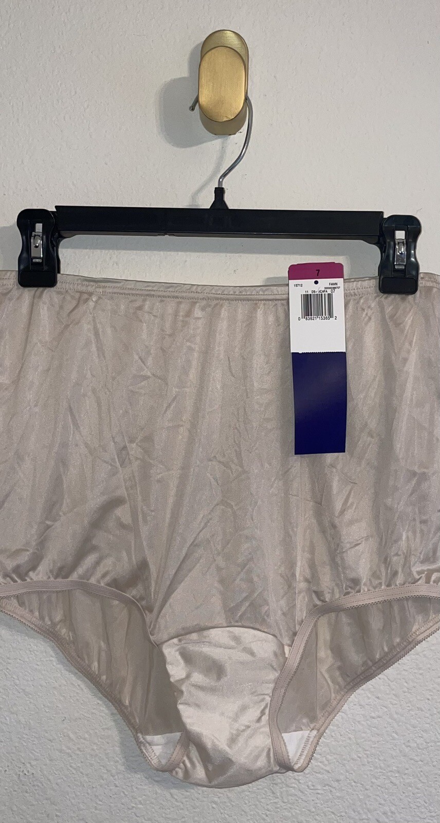 Vintage Vtg Vanity Fair 15-712 Nylon Satin Granny Panties Briefs 7/44 Fawn New