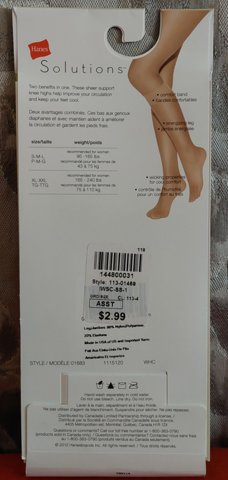 Vintage Pantyhose Hanes Solutions Sheer Knee Highs Color Beige size XL BQUE1