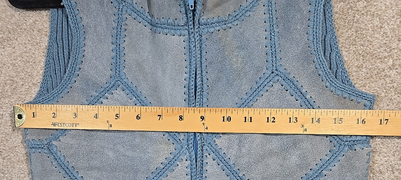 Vtg Leather Patchwork Vest/Skirt Upcycle Repair Craft Material Young East 13/14