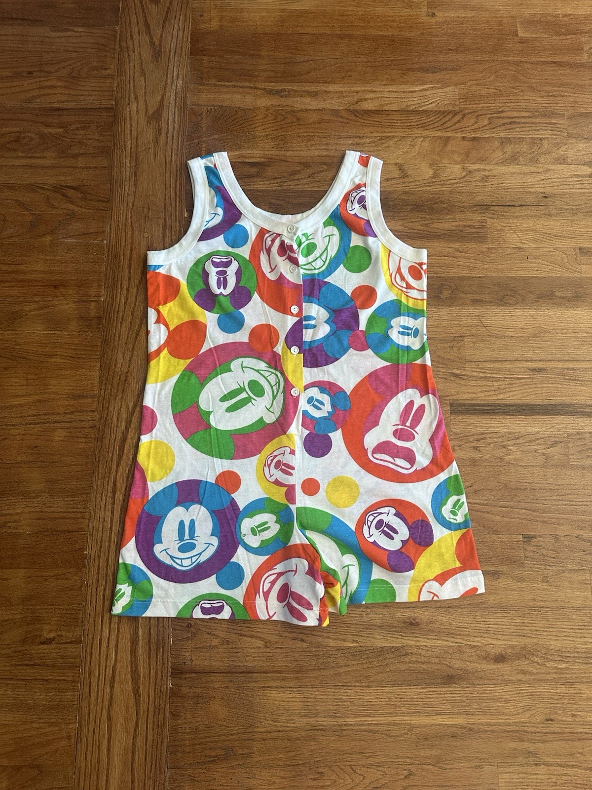 Vintage 80s Mickey Mouse Disney pop art shorts Romper Jumpsuit L