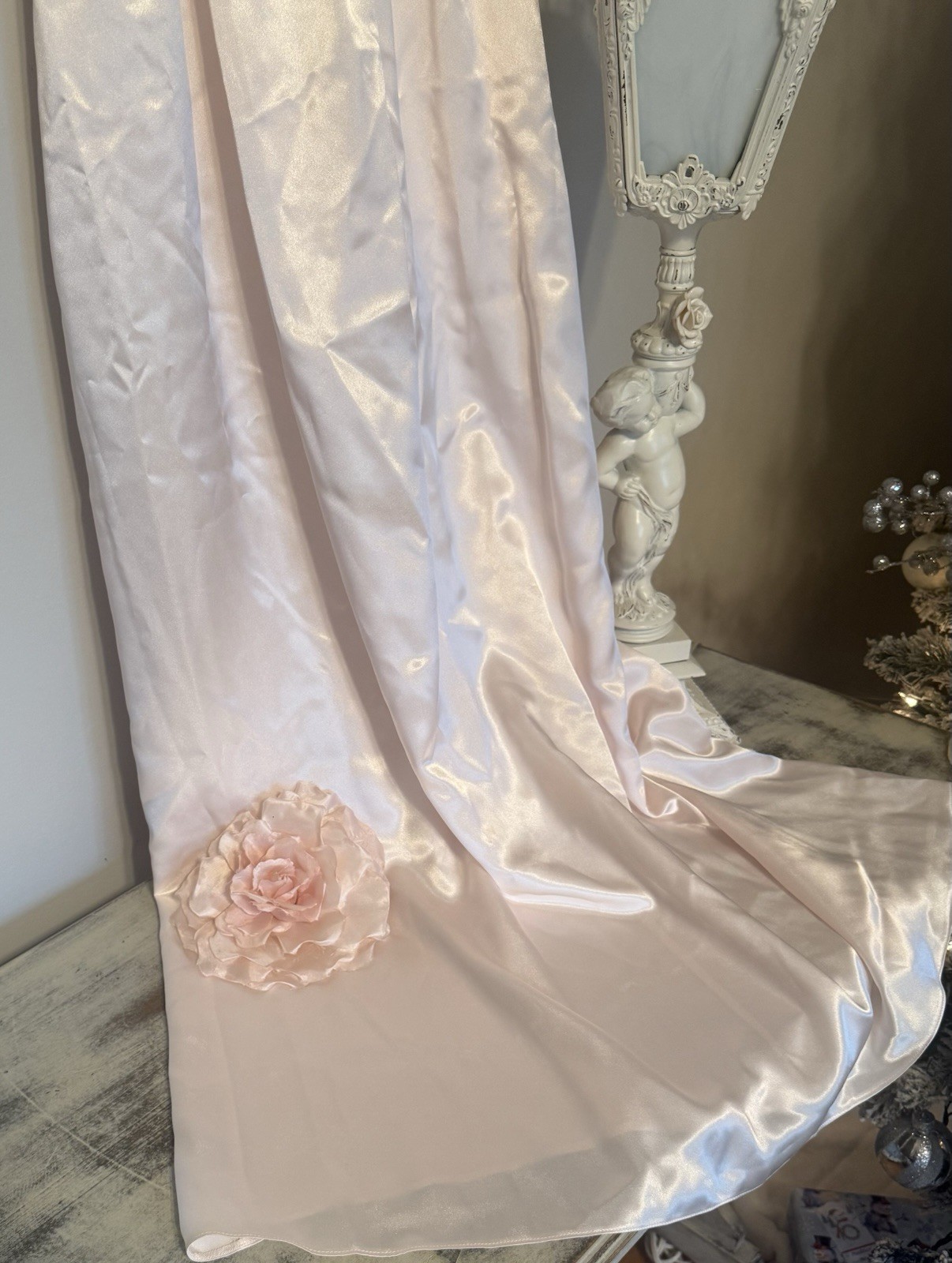 Vintage Harrods London Saxon Lingerie Blush Pink Long Nightgown NEW in Box 1997