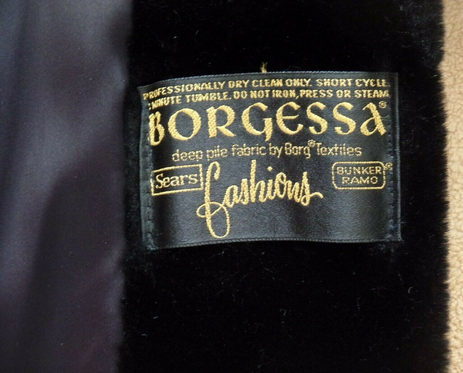Vintage Borgessa faux fur jacket, medium (8-10), Sears Fashions, mandarin collar
