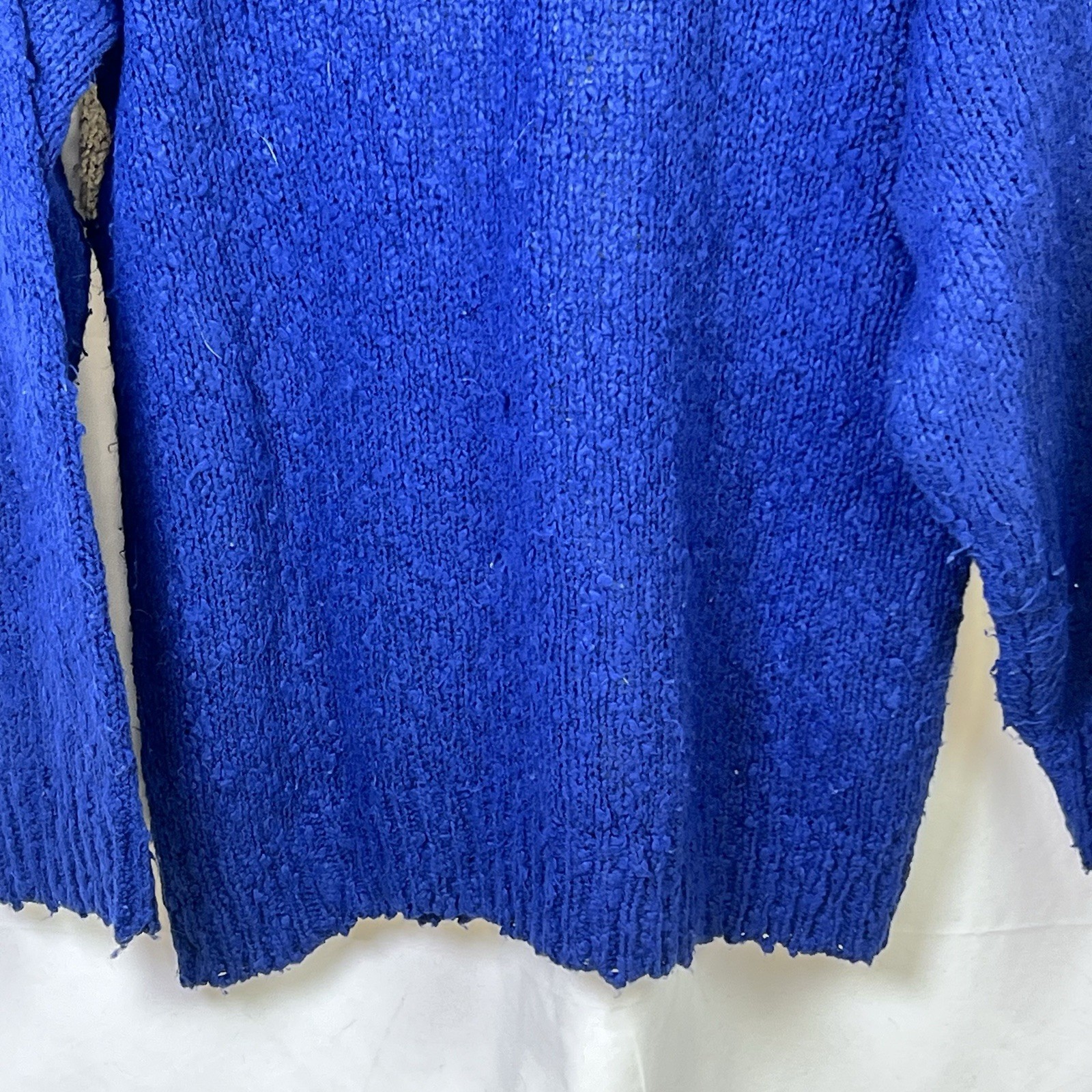 Vintage 80s IJW Mervyns Abstract Navy Creaam Knit Sweater Size Small