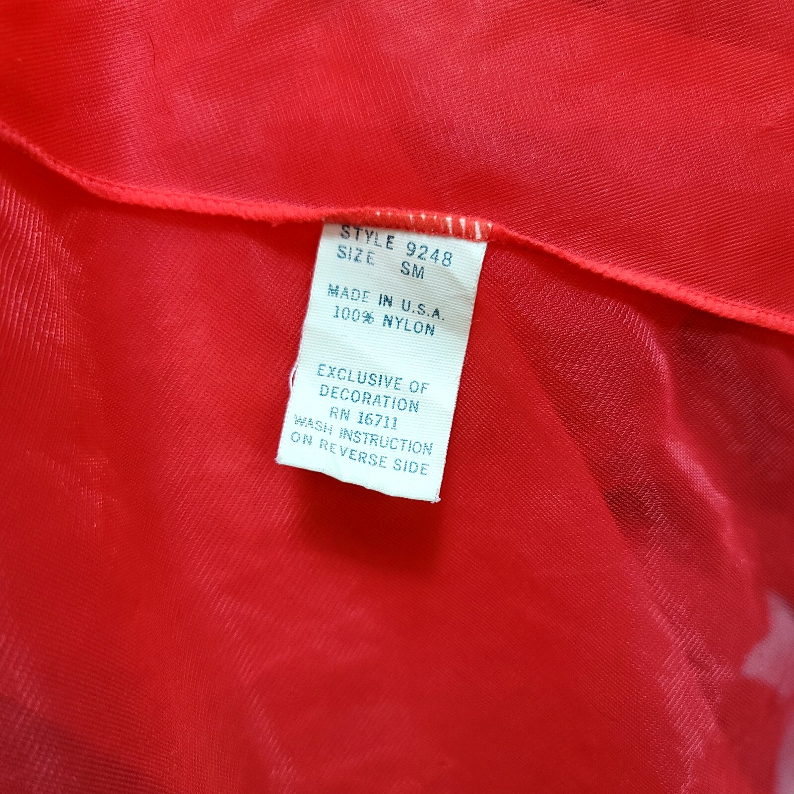 Vintage 70s CHIC Lingerie Size S Red Nylon Full Length Lace Trim Robe Glam