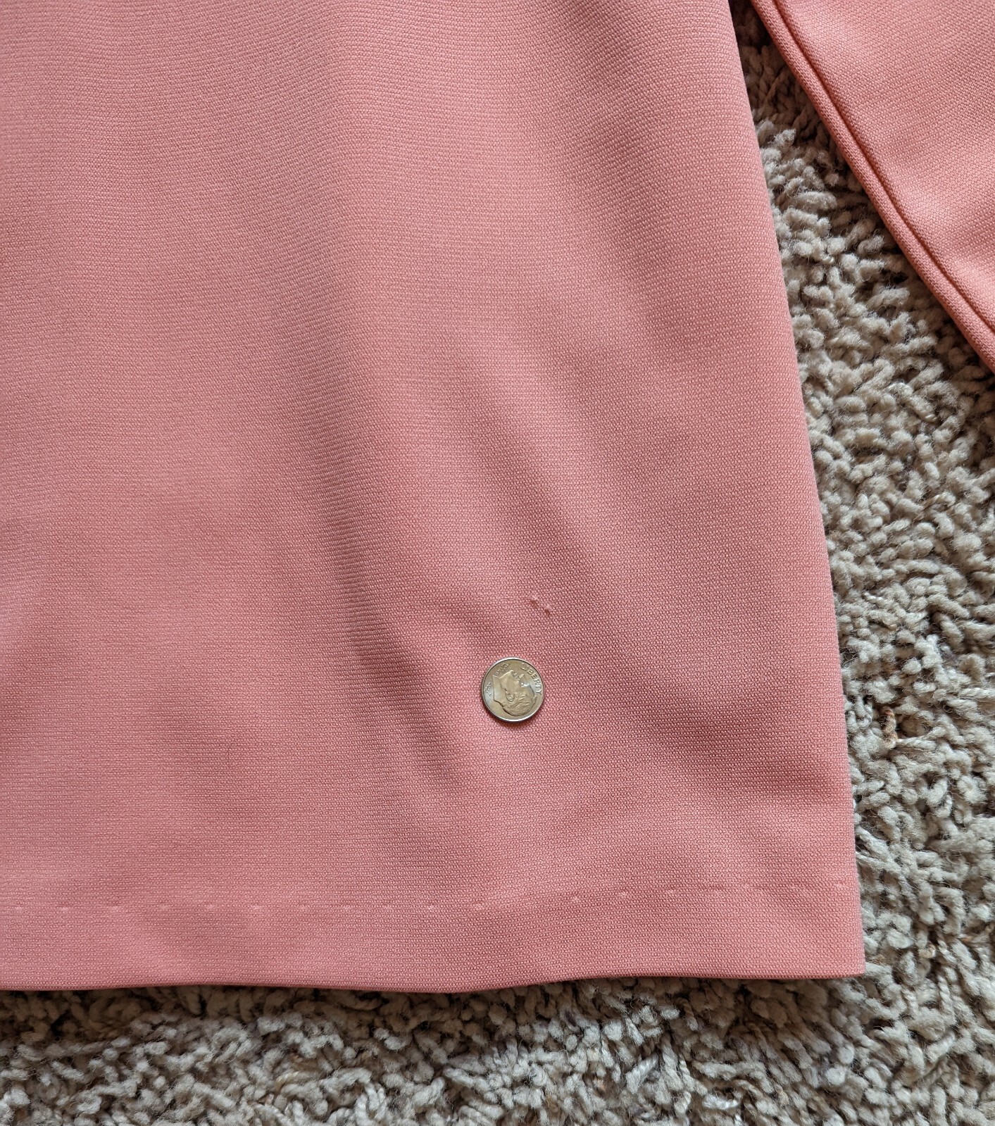 Vintage 70s JC Penny Fashions Leisure Suit Bell Bottom Hippy Retro Peach Sz 12