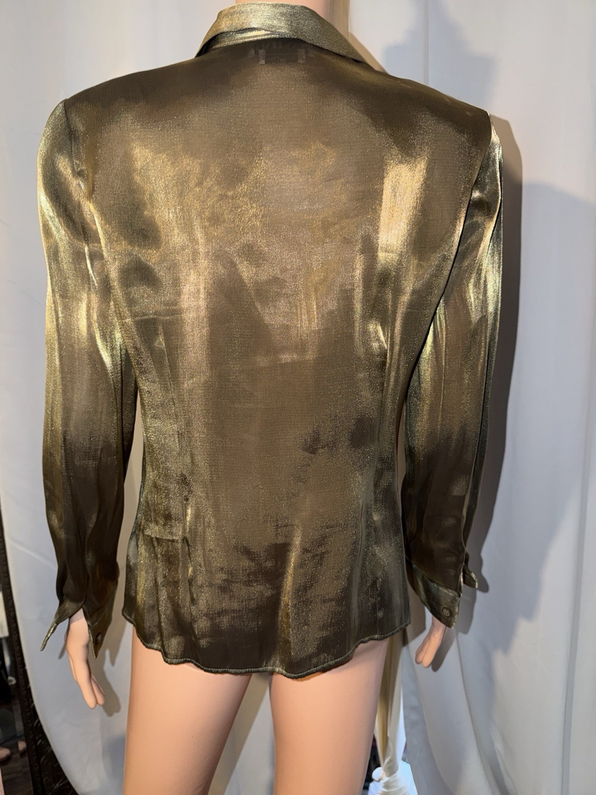 Joan Leslie Vintage 80’s Blouse Size 10 Hunter Green
