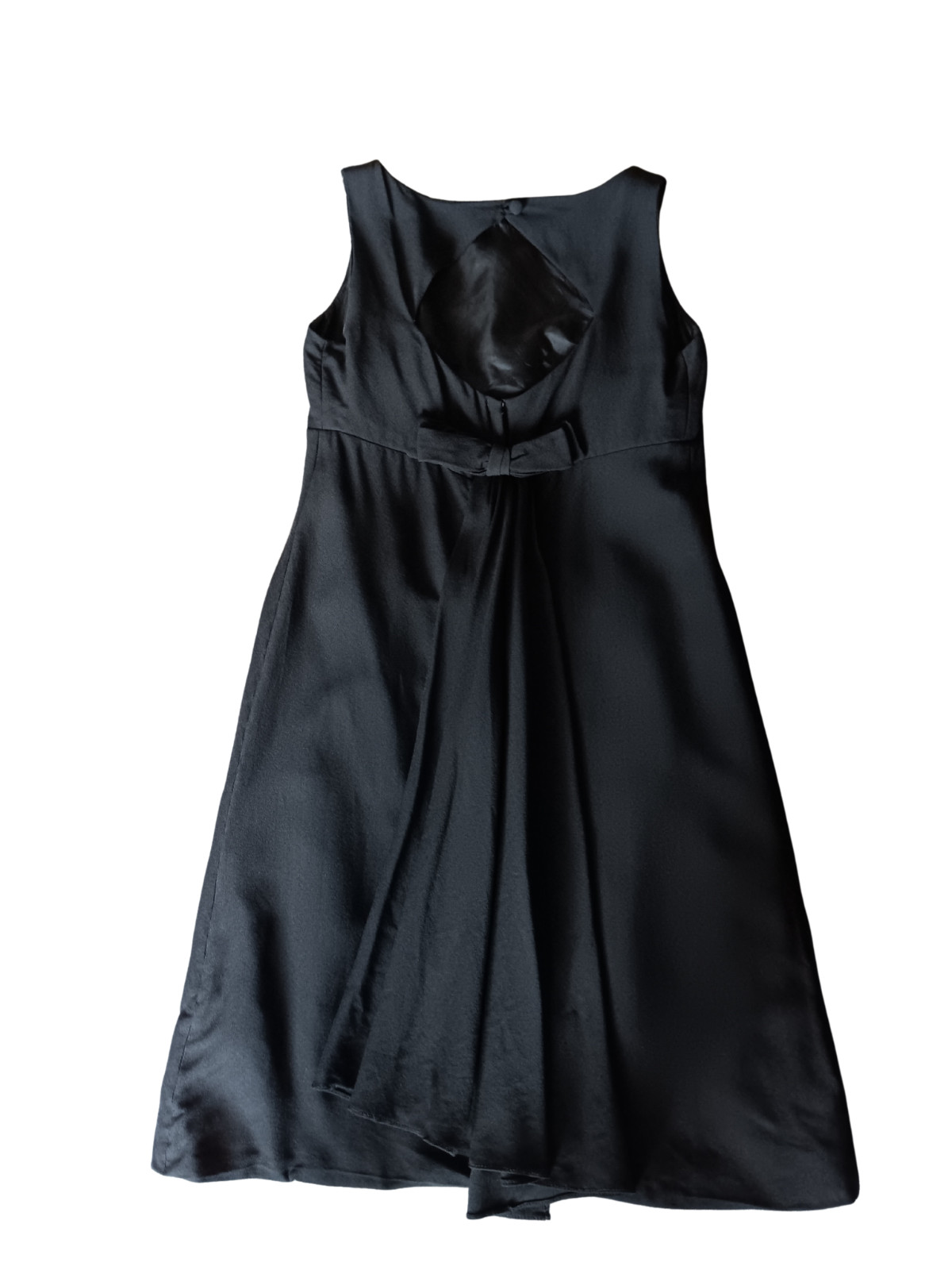 Vintage 1960s The House of Nu-Mode Black Dress Cutout Back Bow Elegant Goth