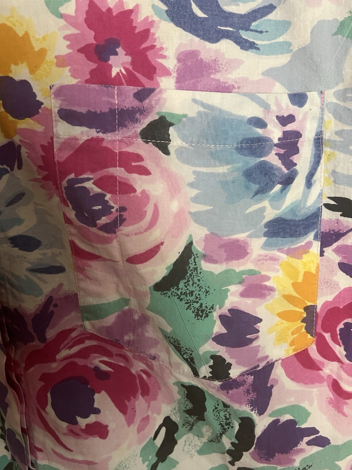 Vtg Keren Hart Women’s Large Floral Colorful Button Up Shirt Teachercore